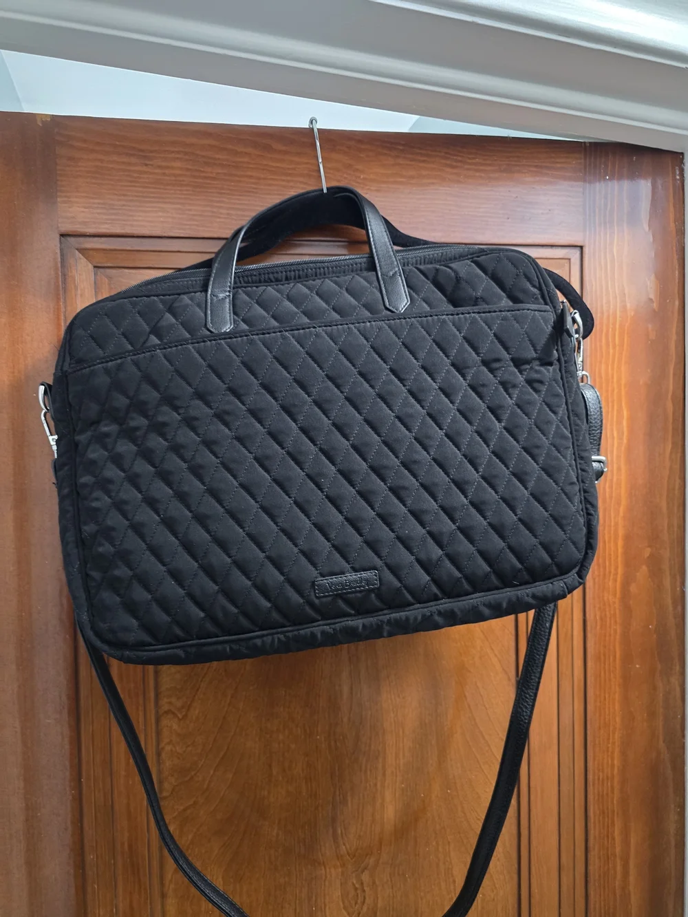 VERA BRADLEY LAPTOP Black Tote Bag with Colorful Polka Dot Lining